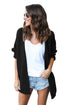 Sexy Black Windy Morning Waffle Cardigan